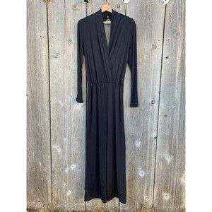 REVOLVE Robin Jumpsuit Sz Small Black Long Sleeve Cut-Out Stretch Lightweight